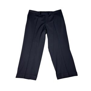 HUGO BOSS Men's Wool Dress Pants Trousers Black Pleated Cuffed‎ 40X26